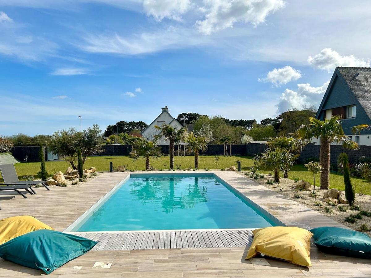 Superbe Villa Tout Confort Avec Piscine Chauffee Er Couverte Et Spa A 2 Pas De La Plage Fouesnant Dış mekan fotoğraf